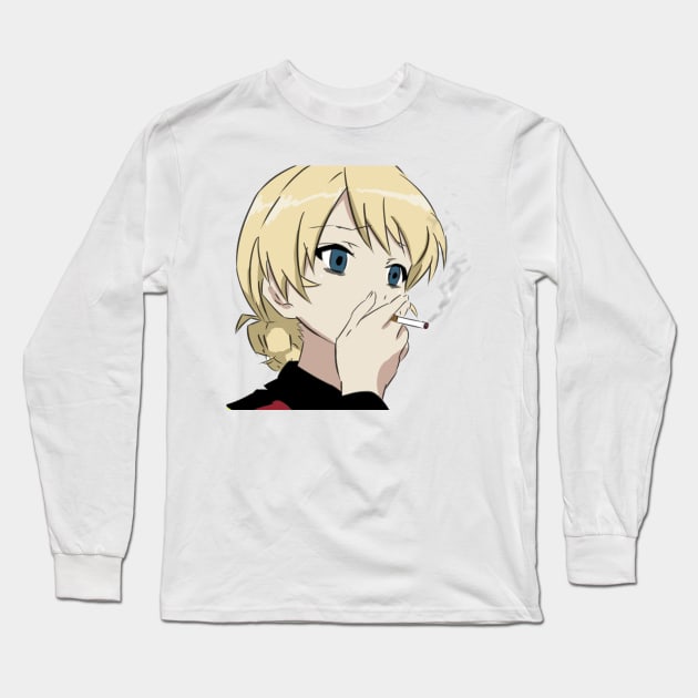 Darjeeling Smoking Long Sleeve T-Shirt by KokoroPopShop